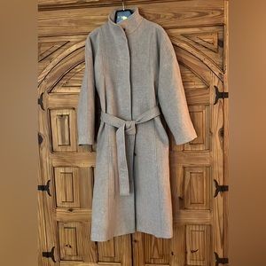 & Other Stories Collarless Camel Wool Coat